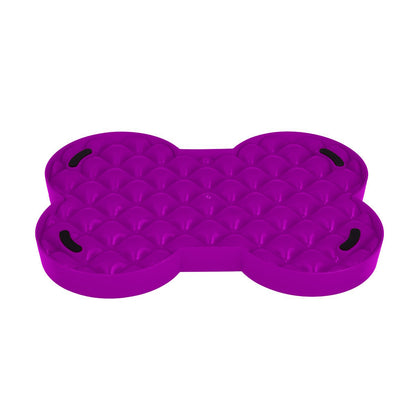 SloDog No Gulp Bone-Shaped Slow Food Plate for Cats & Dogs - Pink