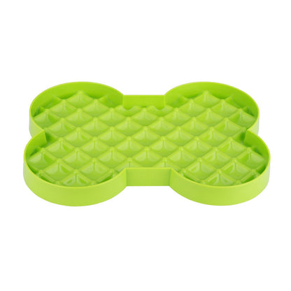SloDog No Gulp Bone-Shaped Slow Food Plate for Cats & Dogs [Colour: Black]