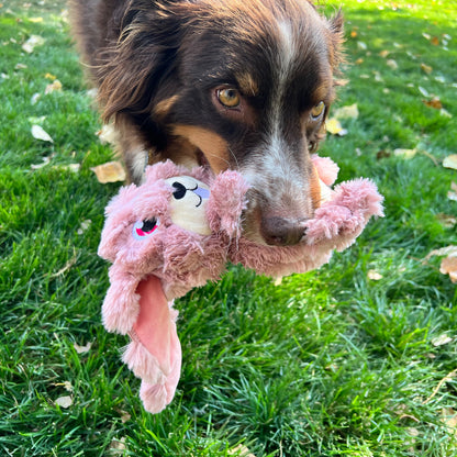 KONG Scrumplez Tug Squeaker Dog Toy - Bunny