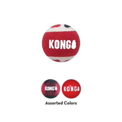 KONG Signature Balls Fetch Dog Toys x 3-Pack Large Assorted