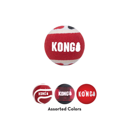 KONG Signature Balls Fetch Dog Toys - 4-Pack Medium Assorted