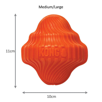 KONG Squeezz Orbitz Spin Top Squeaker Dog Toy - Pack of 3 Asst Colours - M/L