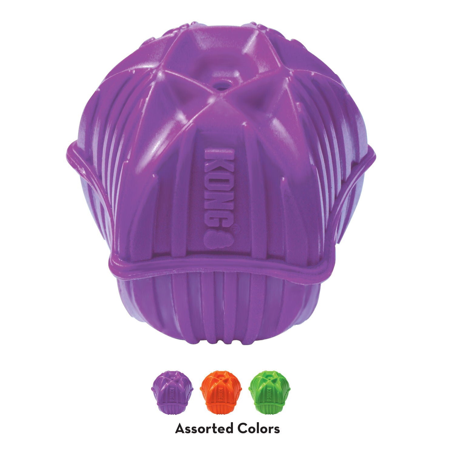 3 x KONG Squeezz Orbitz Ball Squeaker Dog Toy - Asst Colours - S/M