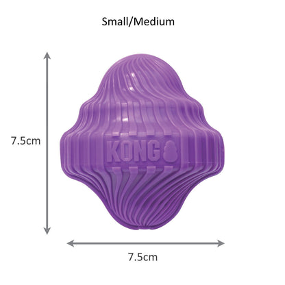 3 x KONG Squeezz Orbitz Spin Top Squeaker Dog Toy - Asst Colours - S/M