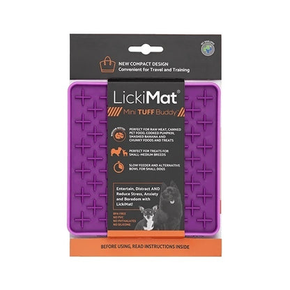 Lickimat Mini Tuff Buddy Slow Food Bowl Anti-Anxiety Mat for Dogs