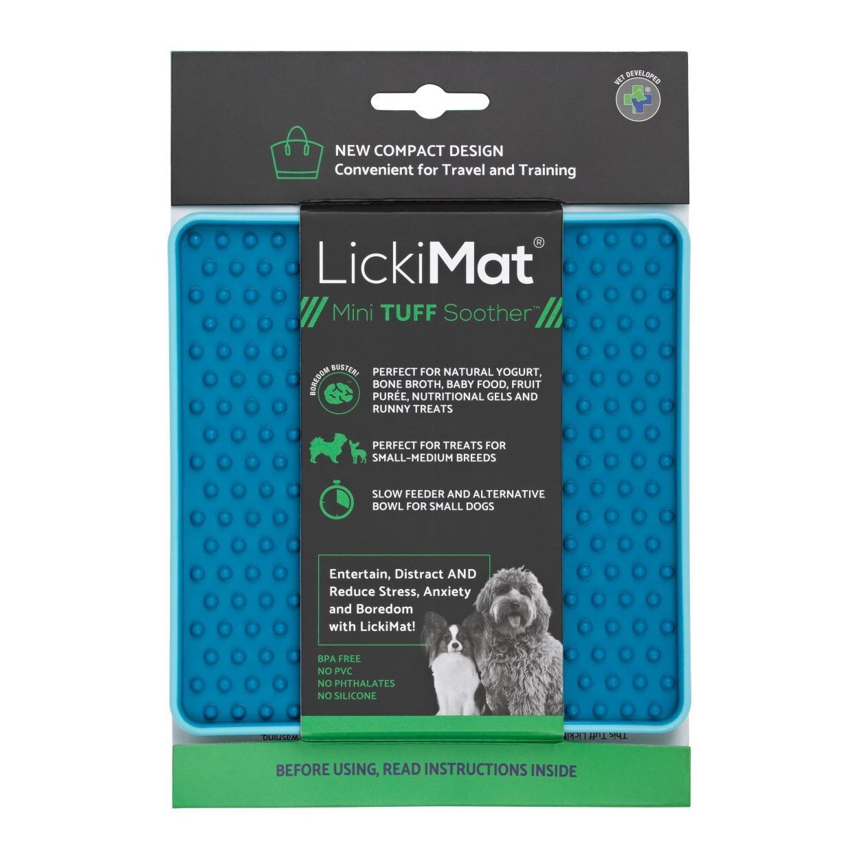 Lickimat Mini Tuff Soother Slow Food Bowl Anti-Anxiety Mat for Dogs