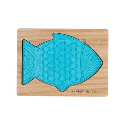 Lickimat Wooden Eco Slow Feeder Keeper - For Fish Shaped Lick Mats