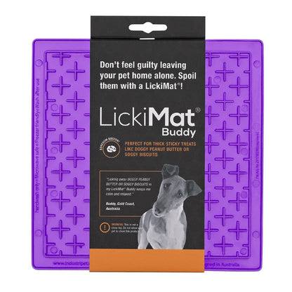 Lickimat Buddy Original Slow Food Anti-Anxiety Licking Mat for Cats & Dogs - Orange