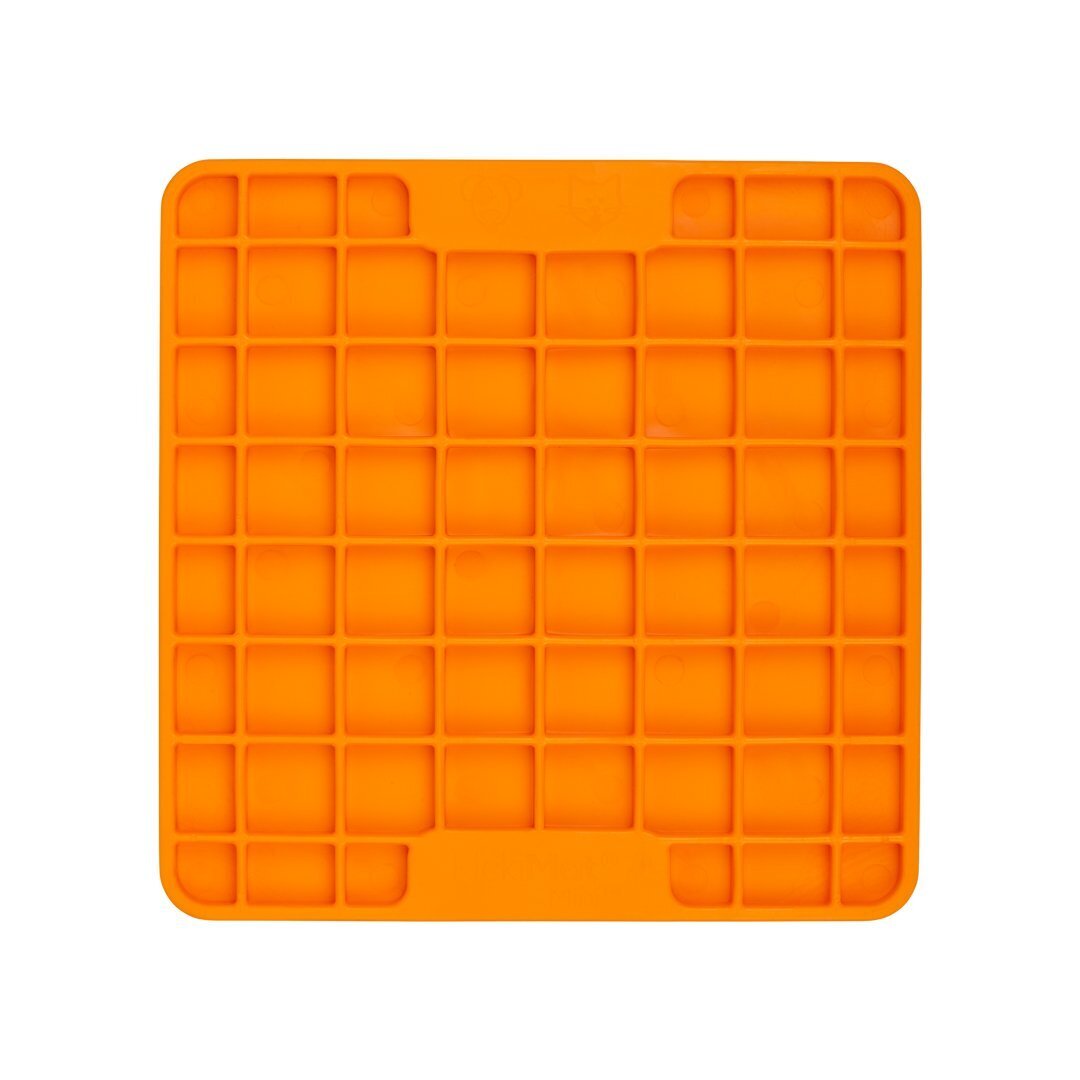 Lickimat Mini Playdate Slow Food Bowl Anti-Anxiety Mat for Dogs - Orange