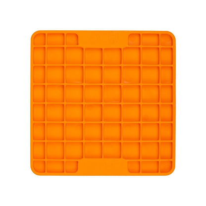 Lickimat Mini Playdate Slow Food Bowl Anti-Anxiety Mat for Dogs - Orange