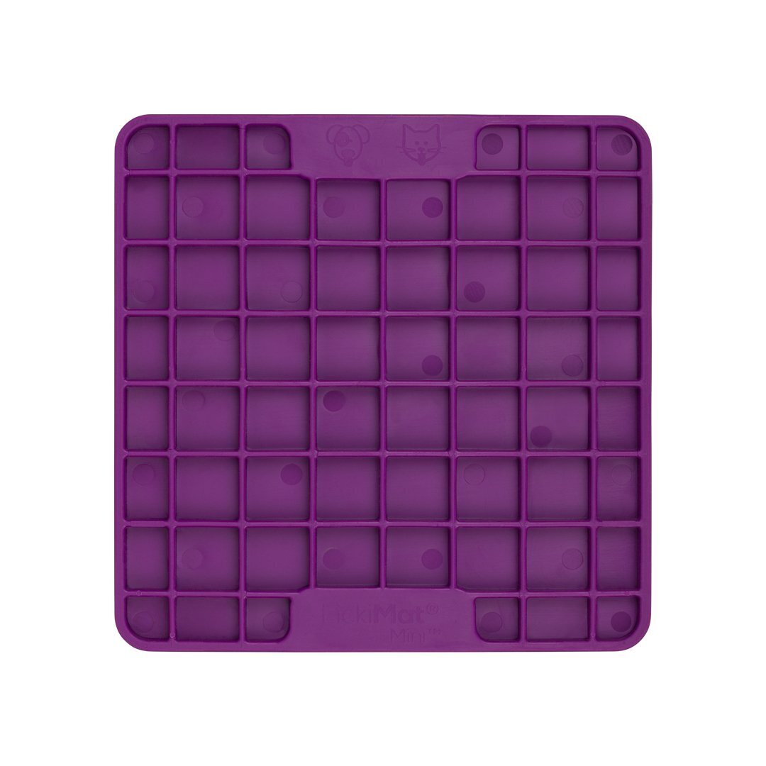 Lickimat Mini Playdate Slow Food Bowl Anti-Anxiety Mat for Dogs - Purple