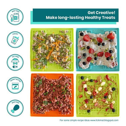 Lickimat Mini Playdate Slow Food Bowl Anti-Anxiety Mat for Dogs - Turquoise