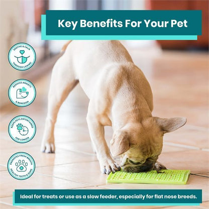 Lickimat Mini Soother Slow Food Bowl Anti-Anxiety Mat for Dogs - Green