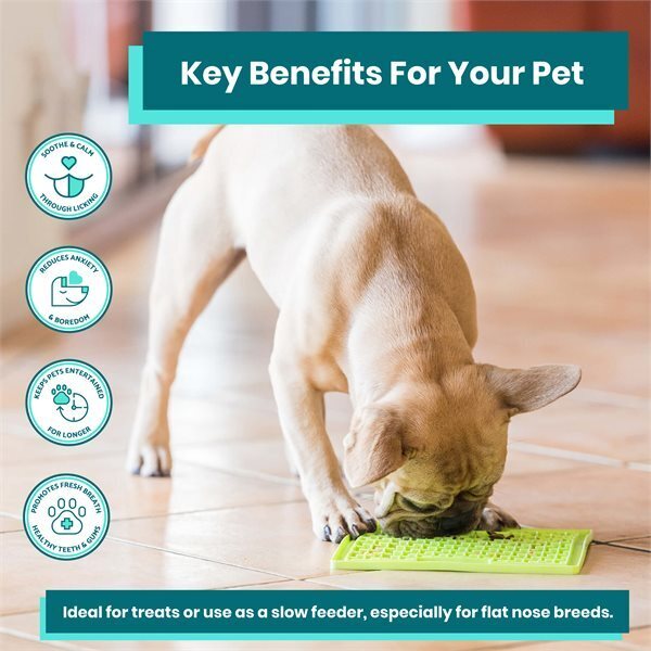 Lickimat Mini Soother Slow Food Bowl Anti-Anxiety Mat for Dogs - Turquoise