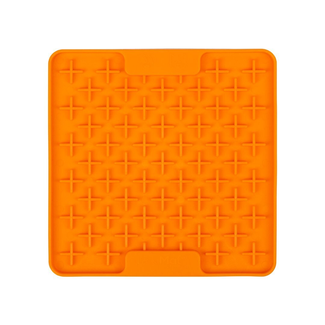 Lickimat Mini Buddy Slow Food Bowl Anti-Anxiety Mat for Dogs - Orange