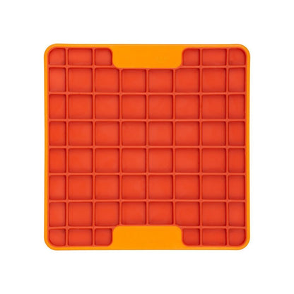 Lickimat Mini Tuff Playdate Slow Food Bowl Anti-Anxiety Mat for Dogs - Orange