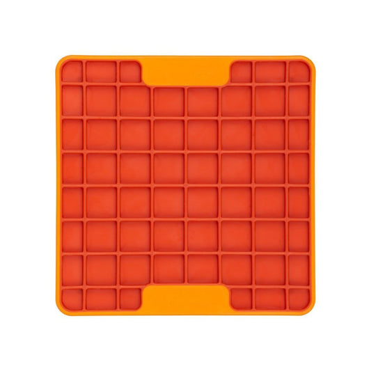 Lickimat Mini Tuff Playdate Slow Food Bowl Anti-Anxiety Mat for Dogs - Orange