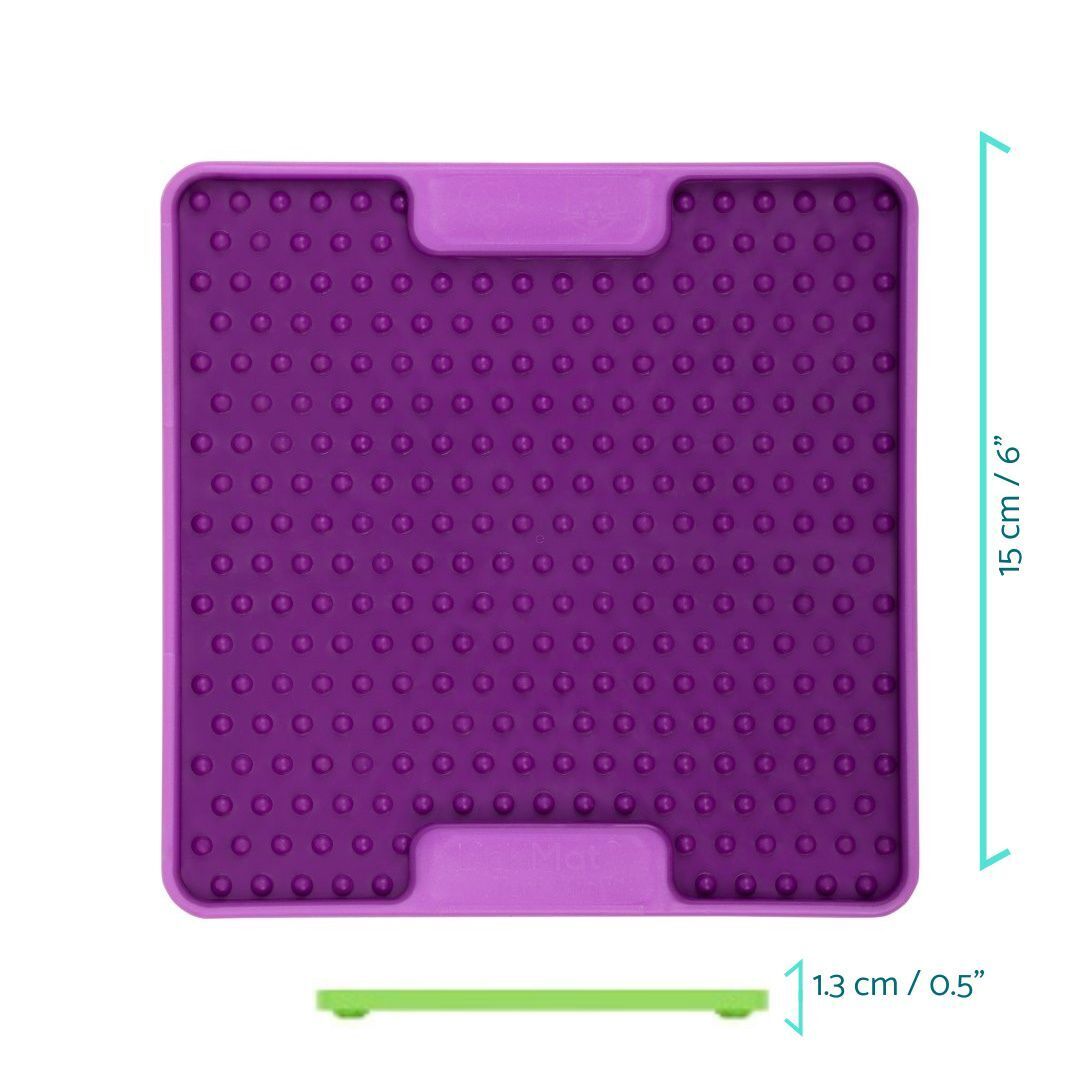 Lickimat Mini Tuff Soother Slow Food Bowl Anti-Anxiety Mat for Dogs - Purple