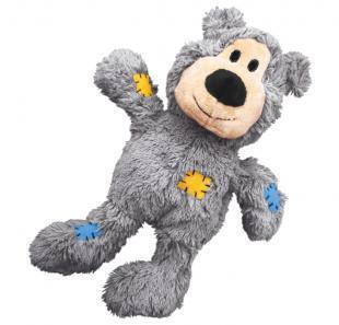 3 x KONG Wild Knots Bear Tug & Snuggle Plush Dog Toy - Small/Medium