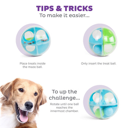 Nina Ottosson A-Maze Ball Dog Puzzle Treat Ball Dog Enrichment Toy