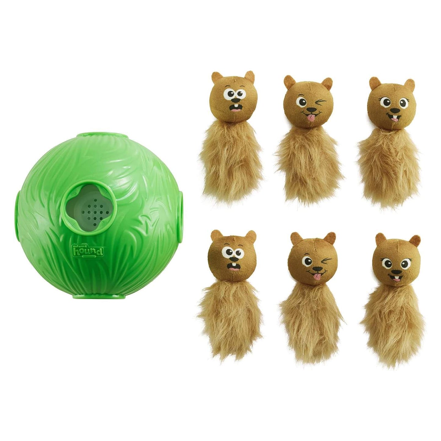 Nina Ottosson by Outward Hound Snuffle N' Treat Ball Dog Puzzle with 6 Plush Chipmunks