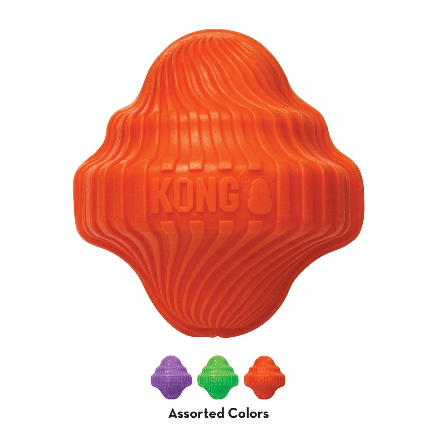 KONG Squeezz Orbitz Spin Top Squeaker Dog Toy - Pack of 3 Assorted Colours