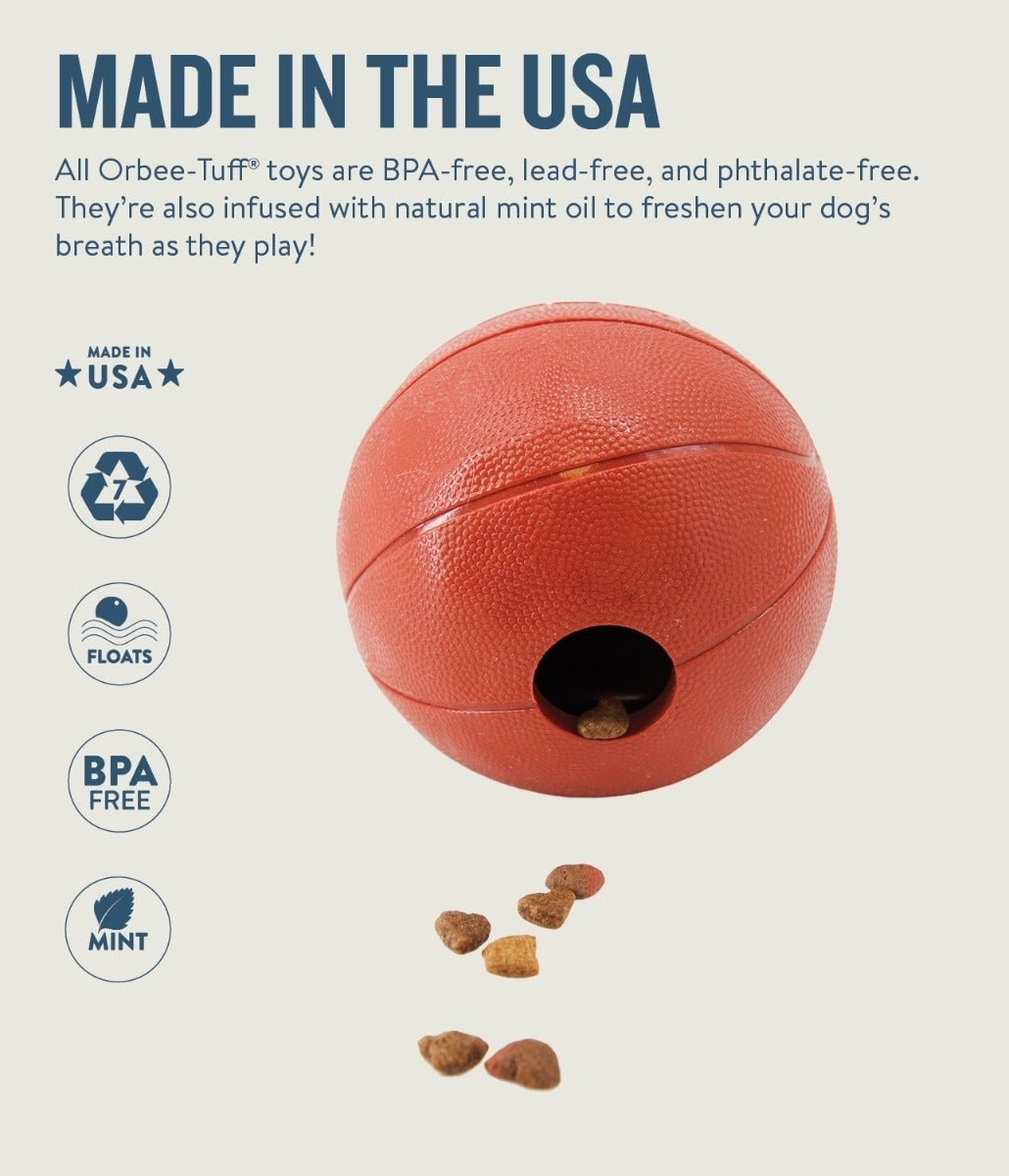 Planet Dog Durable Treat Dispensing & Fetch Dog Toy - Basketball 
