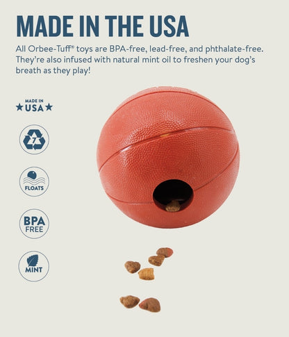 Planet Dog Durable Treat Dispensing & Fetch Dog Toy - Basketball 