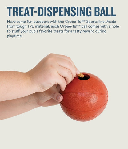 Planet Dog Durable Treat Dispensing & Fetch Dog Toy - Basketball 