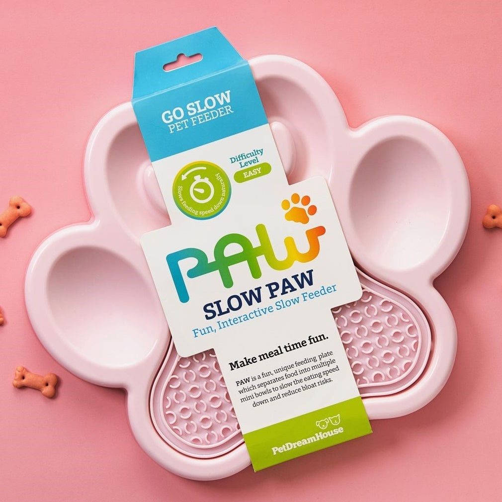 PAW 2-in-1 Slow Feeder Bowl & Lick Pad Combo - Baby Pink