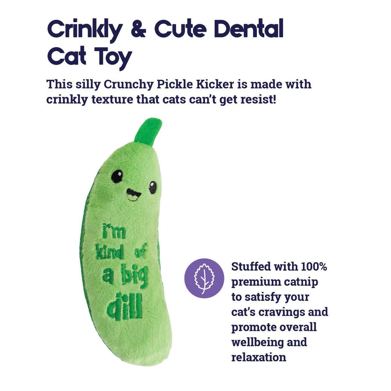 Petstages Crunchy Pickle Kicker Catnip Cat Toy