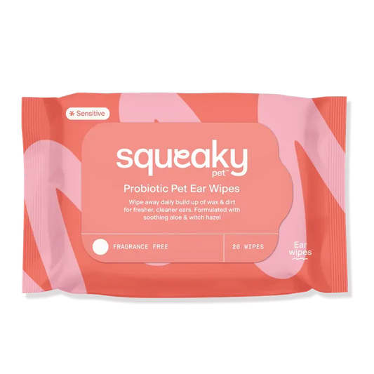 Squeaky Pet Probiotic Pet Ear Wipes Fragrance Free 20 Wipes