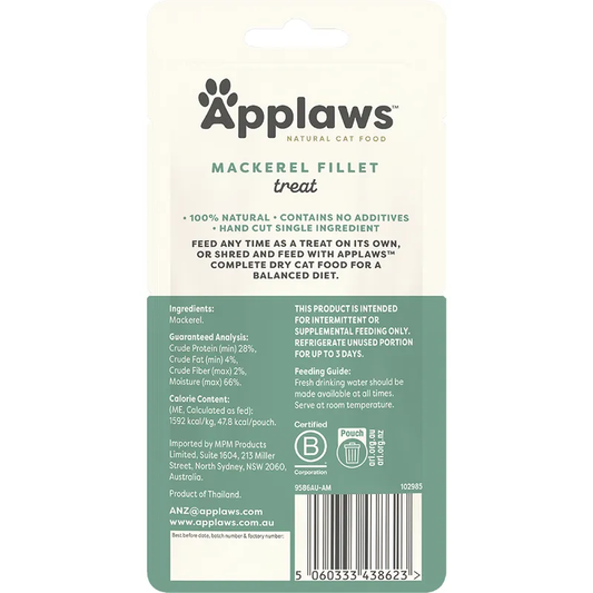 Applaws Whole Mackerel Loin 30G 18Pk (Om18)