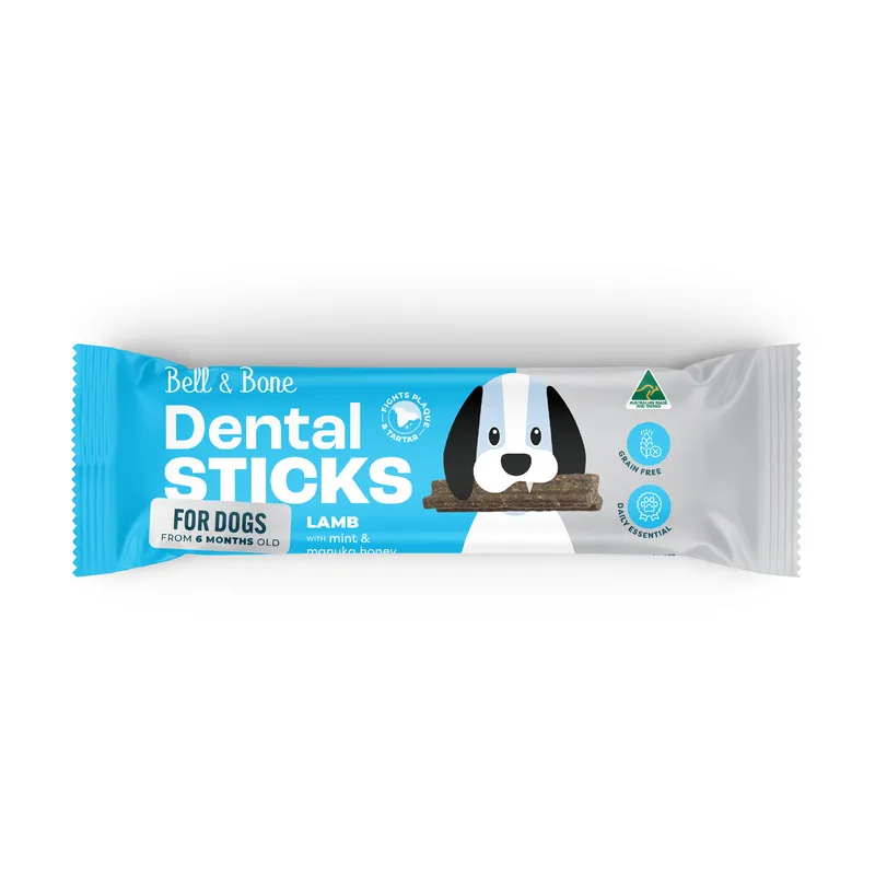 Bell & Bone Dog Dental Sticks Lamb Mint Honey Try 44Pk