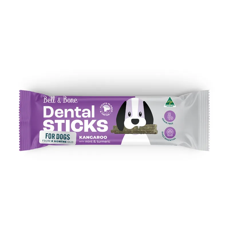 Bell & Bone Dog Dental Sticks Roo Mint Turmric Try 44Pk