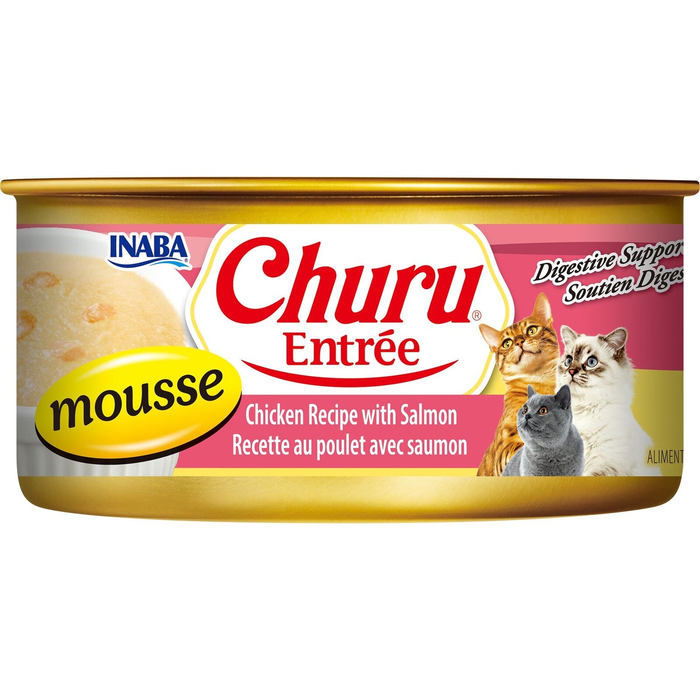 Inaba Churu Entree Mousse Chicken with Salmon Wet Cat Food 156g x 24 Cans