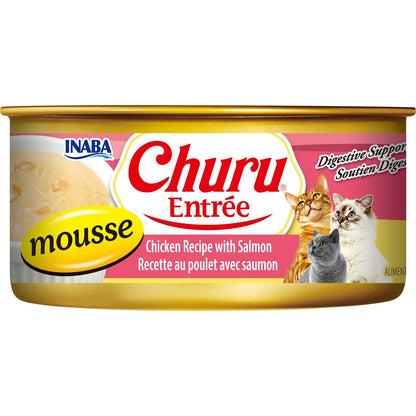 Inaba Churu Entree Mousse Chicken with Salmon Wet Cat Food 156g x 24 Cans