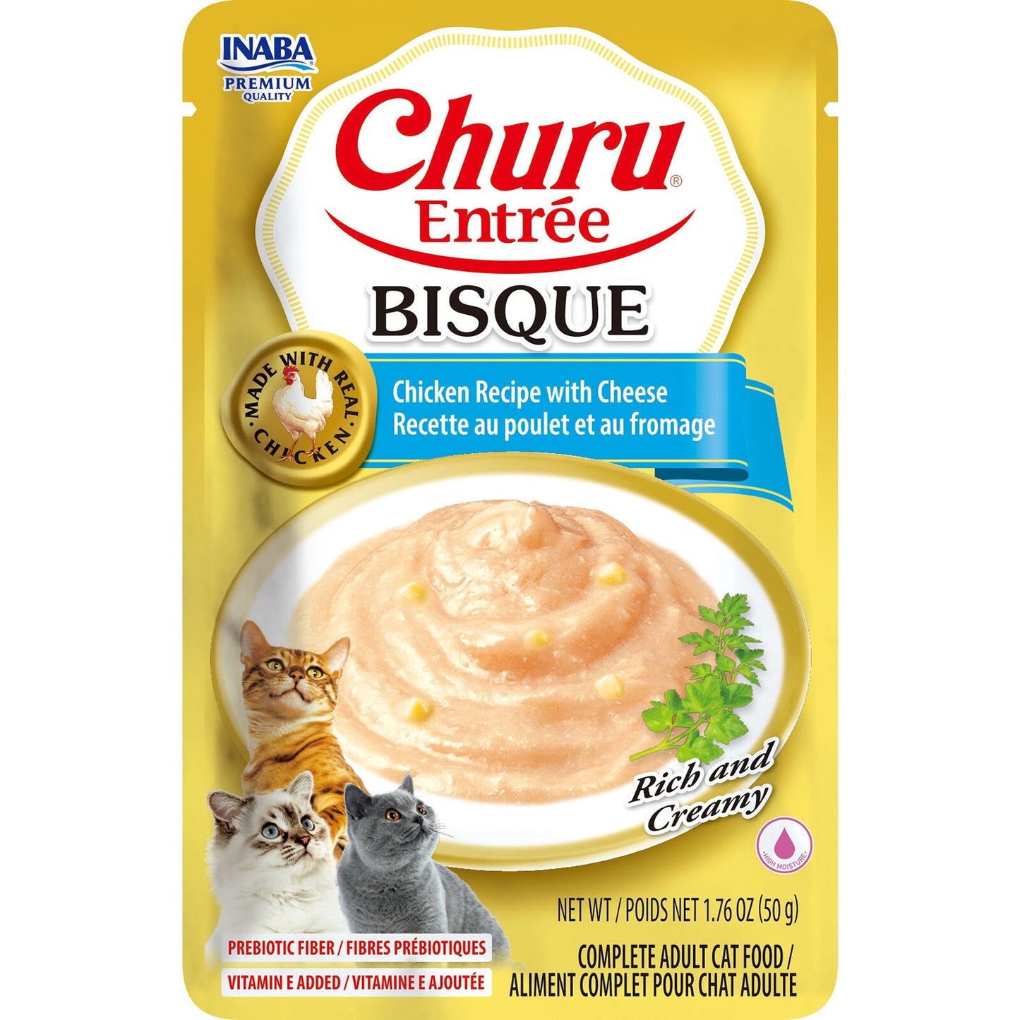 Inaba Cat Churu Ent Bisque Chckn Cheese 50G 6Pk Srt (Om6)