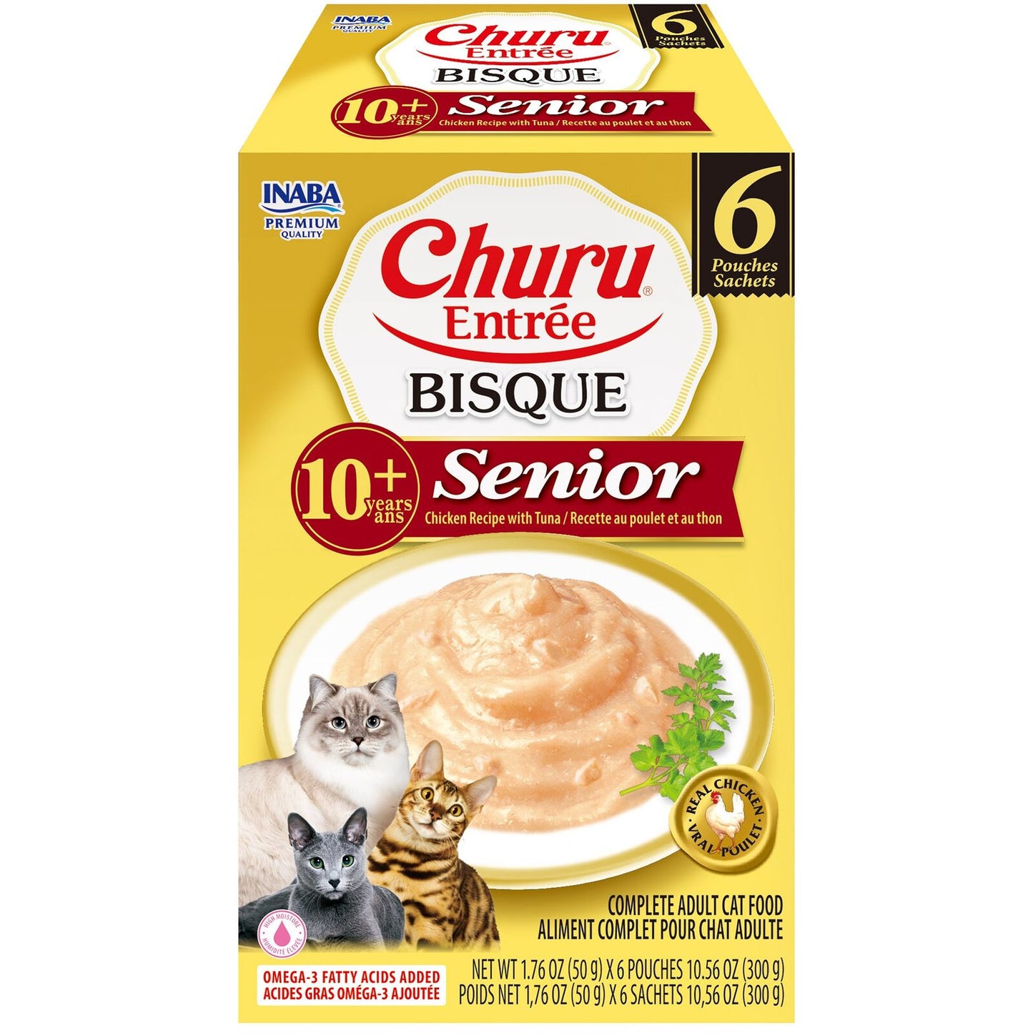 Inaba Cat Churu Ent Bisque Chckn W Tuna Snr 10+ 6X50G