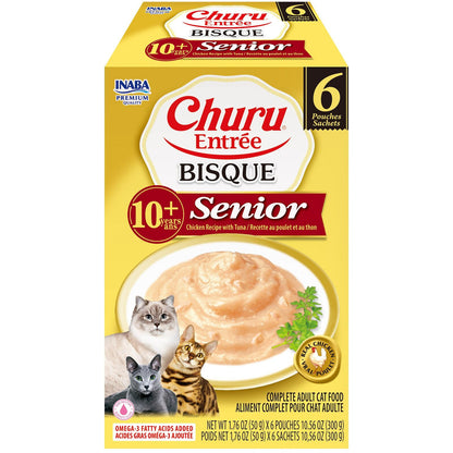 Inaba Cat Churu Ent Bisque Chckn W Tuna Snr 10+ 6X50G