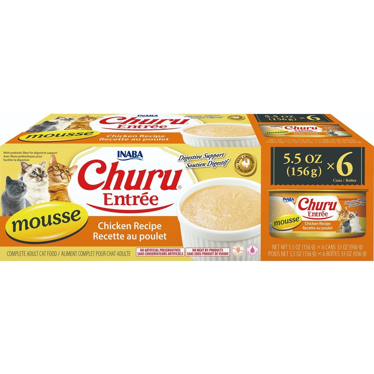 Inaba Churu Entree Mousse Chicken Wet Cat Food 156g x 6 Cans