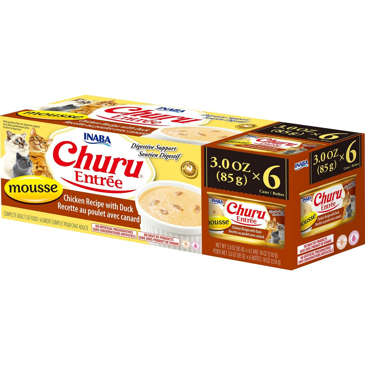 Inaba Churu Entree Mousse Chicken with Duck Wet Cat Food 85g x 6 Cans