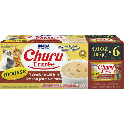 Inaba Churu Entree Mousse Chicken with Duck Wet Cat Food 85g x 6 Cans