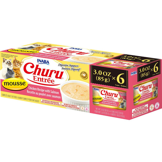 Inaba Cat Churu Entree Mousse Chicken W Salmon 6X85G