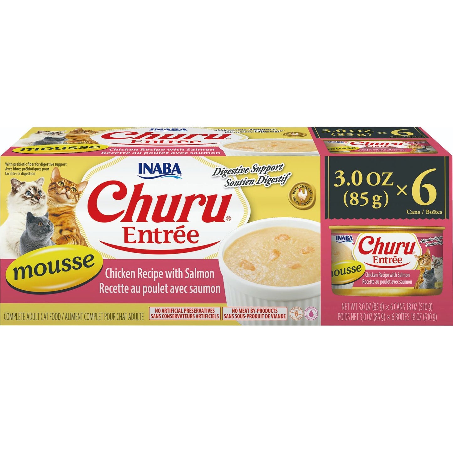 Inaba Cat Churu Entree Mousse Chicken W Salmon 6X85G