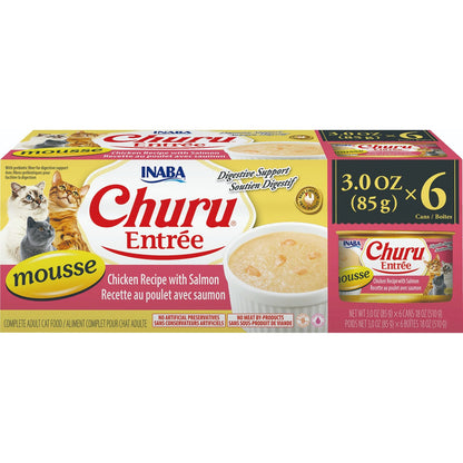 Inaba Cat Churu Entree Mousse Chicken W Salmon 6X85G
