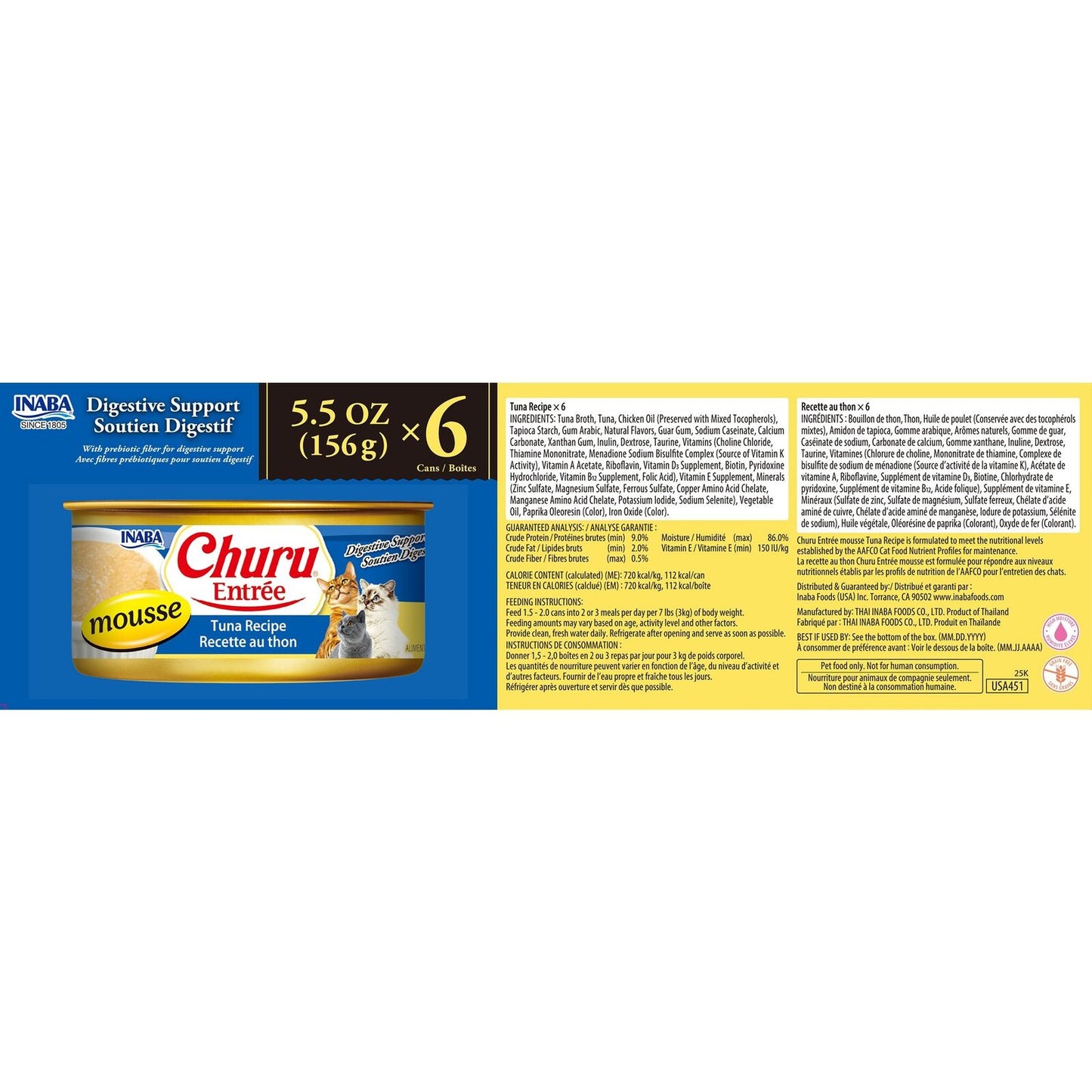 Inaba Churu Entree Mousse Tuna Wet Cat Food 156g x 6 Cans