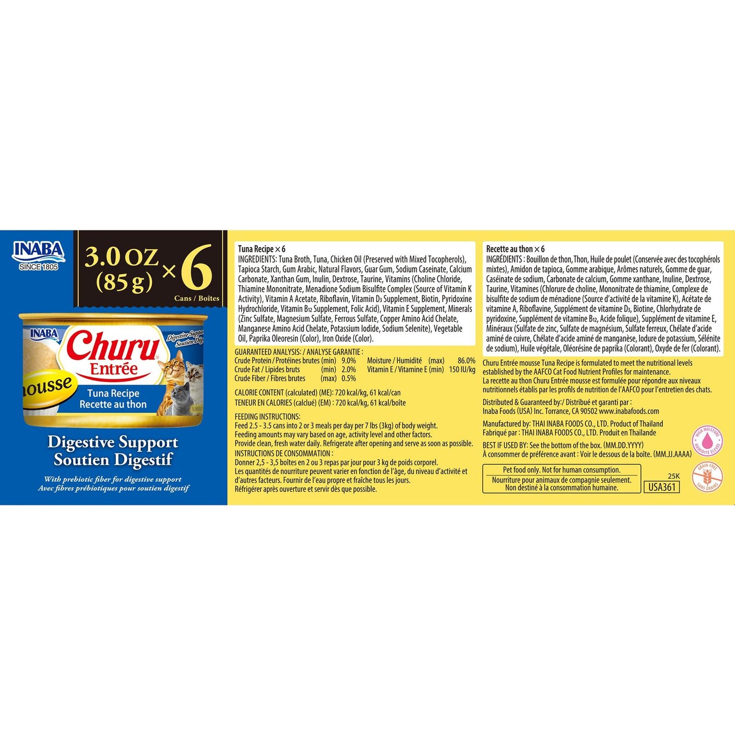 Inaba Churu Entree Mousse Tuna Wet Cat Food 85g x 6 Cans