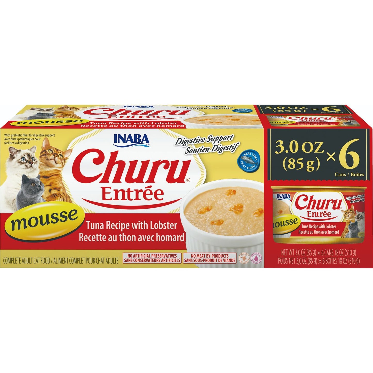 Inaba Churu Entree Mousse Tuna with Lobster Wet Cat Food 85g x 6 Cans