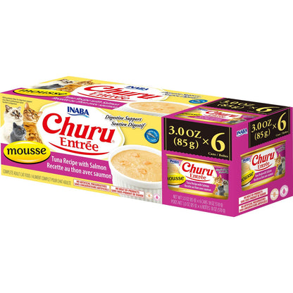 Inaba Cat Churu Entree Mousse Tuna W Salmon 6X85G